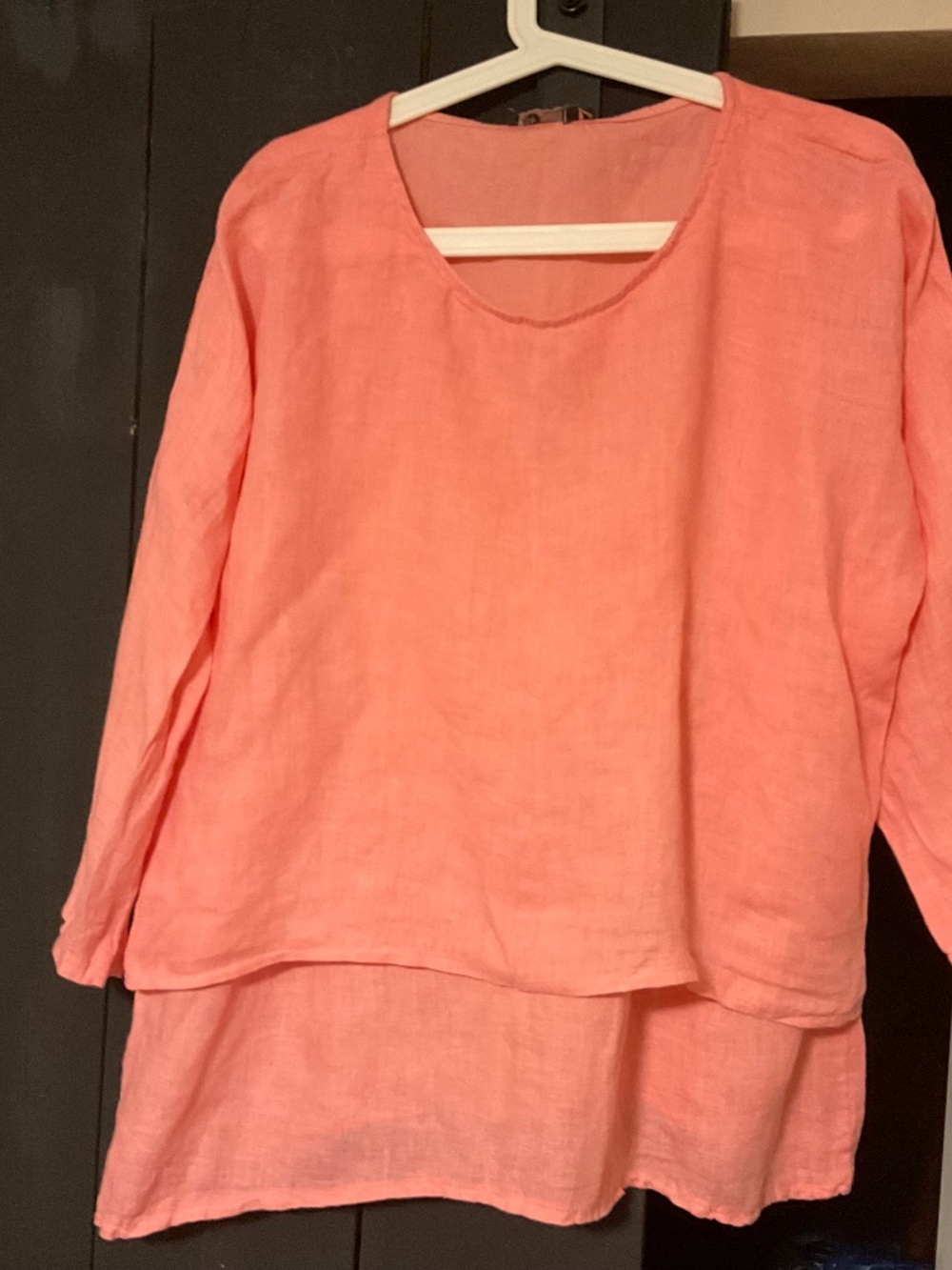 Lovely light coral linen top in size small by M made in Italy